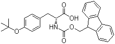 structure of CAS# 118488-18-9, Fmoc-O-tert-butyl-D-tyrosine;Fmoc-D-Tyr(tBu)-OH; N-(9-fluorenylmethoxycarbonyl)-O-tert-butyl-D-tyrosine