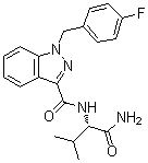 structure of CAS# 1185282-01-2, N-[(1S)-1-(Aminocarbonyl)-2-methylpropyl]-1-[(4-fluorophenyl)methyl]-1H-indazole-3-carboxamide