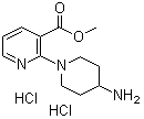 结构式 CAS# 1185307-21-4, 2-(4-氨基-1-哌啶基)-3-吡啶羧酸甲酯盐酸盐