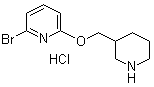 structure of CAS# 1185308-11-5, 2-Bromo-6-(3-piperidinylmethoxy)pyridine hydrochloride