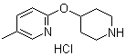结构式 CAS# 1185308-30-8, 5-甲基-2-(4-哌啶基氧基)吡啶盐酸盐