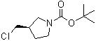 结构式 CAS# 1187927-12-3, (3R)-3-(氯甲基)-1-吡咯烷羧酸叔丁酯