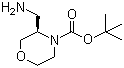 structure of CAS# 1187929-33-4, (R)-3-(Aminomethyl)morpholine-4-carboxylic acid tert-butyl ester