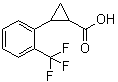 结构式 CAS# 1187933-13-6, 2-[2-(三氟甲基)苯基]环丙烷羧酸