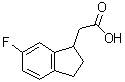结构式 CAS# 1188044-87-2, 6-氟-2,3-二氢-1H-茚-1-乙酸