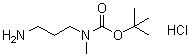 结构式 CAS# 1188263-67-3, N-(3-氨基丙基)-N-甲基氨基甲酸叔丁酯盐酸盐