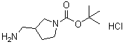 structure of CAS# 1188264-09-6, 3-(Aminomethyl)-1-pyrrolidinecarboxylic acid 1,1-dimethylethyl ester hydrochloride (1:1)