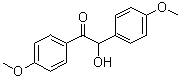 structure of CAS# 119-52-8, p-Anisoin;1,2-Bis(4-methoxyphenyl)-2-hydroxyethanone; 1-Oxo-1,2-bis(p-methoxyphenyl)-2-hydroxyethane