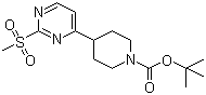 structure of CAS# 1190927-73-1, 4-[2-(Methylsulfonyl)-4-pyrimidinyl]-1-piperidinecarboxylic acid tert-butyl ester