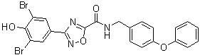 结构式 CAS# 1191252-49-9, 3-(3,5-二溴-4-羟基苯基)-N-[(4-苯氧基苯基)甲基]-1,2,4-恶二唑-5-甲酰胺