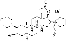 structure of CAS# 119302-91-9, Rocuronium bromide;[3-Hydroxy-10,13-dimethyl-2-morpholin-4-yl-16-(1-prop-2-enyl-2,3,4,5-tetrahydropyrrol-1-yl)-2,3,4,5,6,7,8,9,11,12,14,15,16,17-tetradecahydro-1H-cyclopenta[a]phenanthren-17-yl] acetate bromide