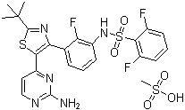 结构式 CAS# 1195768-06-9, 达拉菲尼甲磺酸盐