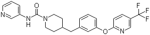 structure of CAS# 1196109-52-0, PF 3845;N-3-Pyridinyl-4-[[3-[[5-(trifluoromethyl)-2-pyridinyl]oxy]phenyl]methyl]-1-piperidinecarboxamide