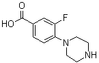 结构式 CAS# 1197193-04-6, 3-氟-4-(哌嗪-1-基)苯甲酸