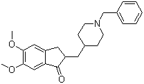 结构式 CAS# 120014-06-4, 多奈哌齐; 1-苄基-4-[(5,6-二甲氧基茚满酮-2-基)甲基]哌啶