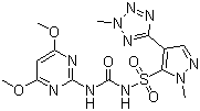 structure of CAS# 120162-55-2, Azimsulfuron;N-(((4,6-Dimethoxy-2-pyrimidinyl)amino)carbonyl)-1-methyl-4-(2-methyl-2H-tetrazol-5-yl)-1H-pyrazole-5-sulfonamide; 3-(4,6-Dimethoxypyrimidin-2-yl)-1-[2-methyl-4-(2-methyltetrazol-5-yl)pyrazol-3-yl]sulfonyl-urea