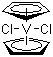 structure of CAS# 12083-48-6, Bis(cyclopentadienyl)vanadium dichloride;Dicyclopentadienevanadium dichloride; Dicyclopentadienyldichlorovanadium; Vanadocene, dichloride