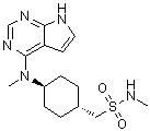 structure of CAS# 1208319-26-9, Oclacitinib;JAKi; PF 03394197; trans-N-Methyl-4-(methyl-7H-pyrrolo[2,3-d]pyrimidin-4-ylamino)-cyclohexanemethanesulfonamide