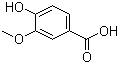 结构式 CAS# 121-34-6, 香草酸; 4-羟基-3-甲氧基苯甲酸