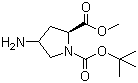 结构式 CAS# 121148-00-3, N-Boc-反式-4-氨基-L-脯氨酸甲酯; N-叔丁氧羰基-反式-4-氨基-L-脯氨酸甲酯