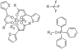 结构式 CAS# 12121-29-8, 三[4,4,4-三氟-1-(2-噻吩基)-1,3-丁二酮]双(氧化三苯基膦)铕