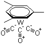 structure of CAS# 12129-69-0, Tricarbonyl(mesitylene)tungsten;Tricarbonyl(1,3,5-trimethylbenzene)tungsten