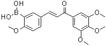 结构式 CAS# 1215281-19-8, B-[2-甲氧基-5-[(1E)-3-氧代-3-(3,4,5-三甲氧基苯基)-1-丙烯-1-基]苯基]硼酸