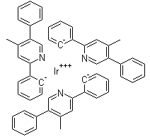结构式 CAS# 1215692-43-5, 三[2-(4-甲基-5-苯基吡啶-2-基)苯]合铱