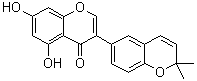 structure of CAS# 121747-89-5, 3-(2,2-Dimethyl-2H-1-benzopyran-6-yl)-5,7-dihydroxy-4H-1-benzopyran-4-one;Isoderrone