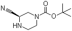 structure of CAS# 1217791-74-6, (3R)-3-Cyano-1-piperazinecarboxylic acid tert-butyl ester
