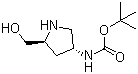 结构式 CAS# 1217975-63-7, rel-N-[(3R,5S)-5-(羟甲基)-3-吡咯烷基]氨基甲酸叔丁酯