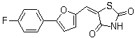 结构式 CAS# 1218777-13-9, (5E)-5-[[5-(4-氟苯基)-2-呋喃基]亚甲基]-2,4-噻唑烷二酮