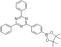 结构式 CAS# 1219956-23-6, 2,4-二苯基-6-[4-(4,4,5,5-四甲基-1,3,2-二氧杂环戊硼烷-2-基)苯基]-1,3,5-三嗪