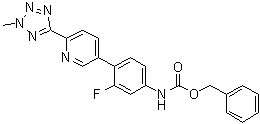 结构式 CAS# 1220910-89-3, N-[3-氟-4-[6-(2-甲基-2H-四唑-5-基)-3-吡啶基]苯基]氨基甲酸苄酯