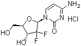 structure of CAS# 122111-03-9, Gemcitabine hydrochloride;4-Amino-1-[3,3-difluoro-4-hydroxy-5-(hydroxymethyl)tetrahydrofuran-2-yl]-1H-pyrimidin-2-one hydrochloride
