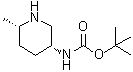 结构式 CAS# 1227917-63-6, N-[(3R,6S)-6-甲基-3-哌啶基]氨基甲酸叔丁酯