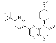 structure of CAS# 1228013-30-6, 7-[6-(2-Hydroxypropan-2-yl)pyridin-3-yl]-1-(trans-4-methoxycyclohexyl)-3,4-dihydropyrazino[2,3-b]pyrazin-2(1H)-one