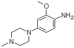 structure of CAS# 122833-04-9, 2-Methoxy-4-(4-methylpiperazin-1-yl)aniline;2-Methoxy-4-(4-methyl-1-piperazinyl)benzenamine; 1-(4-Amino-3-methoxyphenyl)-4-methylpiperazine; 2-Methoxy-4-(4-methylpiperazin-1-yl)benzenamine