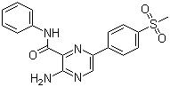 structure of CAS# 1232410-49-9, VE-821;3-Amino-6-[4-(methylsulfonyl)phenyl]-N-phenyl-2-pyrazinecarboxamide