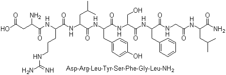 结构式 CAS# 123338-13-6, 咽侧体抑制肽 IV; 天冬氨酰-精氨酰-亮氨酰-酪氨酰-丝氨酰-苯丙氨酰-甘氨酰-亮氨酰胺
