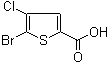 结构式 CAS# 123418-69-9, 5-溴-4-氯-2-噻吩羧酸