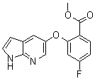 结构式 CAS# 1235865-75-4, 2-[(1H-吡咯并[2,3-b]吡啶-5-基)氧基]-4-氟苯甲酸甲酯