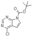 结构式 CAS# 1236033-21-8, 4-氯-7H-吡咯并[2,3-d]嘧啶-7-羧酸叔丁酯