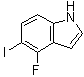 结构式 CAS# 1240113-40-9, 4-氟-5-碘-1H-吲哚