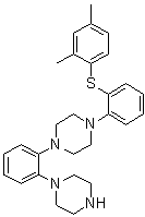 结构式 CAS# 1240670-85-2, 1-[2-[(2,4-二甲基苯基)硫代]苯基]-4-[2-(1-哌嗪基)苯基]哌嗪