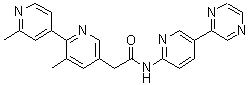 结构式 CAS# 1243244-14-5, 2',3-二甲基-N-[5-(2-吡嗪基)-2-吡啶基]-[2,4'-联吡啶]-5-乙酰胺