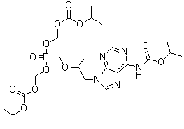 结构式 CAS# 1244022-54-5, 5-[[(1R)-1-甲基-2-[6-[[(1-甲基乙氧基)羰基]氨基]-9H-嘌呤-9-基]乙氧基]甲基]-2,4,6,8-四氧杂-5-磷杂壬二酸双(1-甲基乙基)酯 5-氧化物