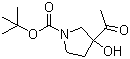 结构式 CAS# 1246650-71-4, 3-乙酰基-3-羟基吡咯烷-1-甲酸叔丁酯