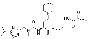 结构式 CAS# 1247119-36-3, (alphaS)-alpha-[[[甲基[[2-(1-甲基乙基)-4-噻唑基]甲基]氨基]羰基]氨基]-4-吗啉丁酸乙酯草酸盐