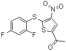 structure of CAS# 1247819-59-5, 1-[5-[(2,4-Difluorophenyl)thio]-4-nitro-2-thienyl]ethanone;P 22077